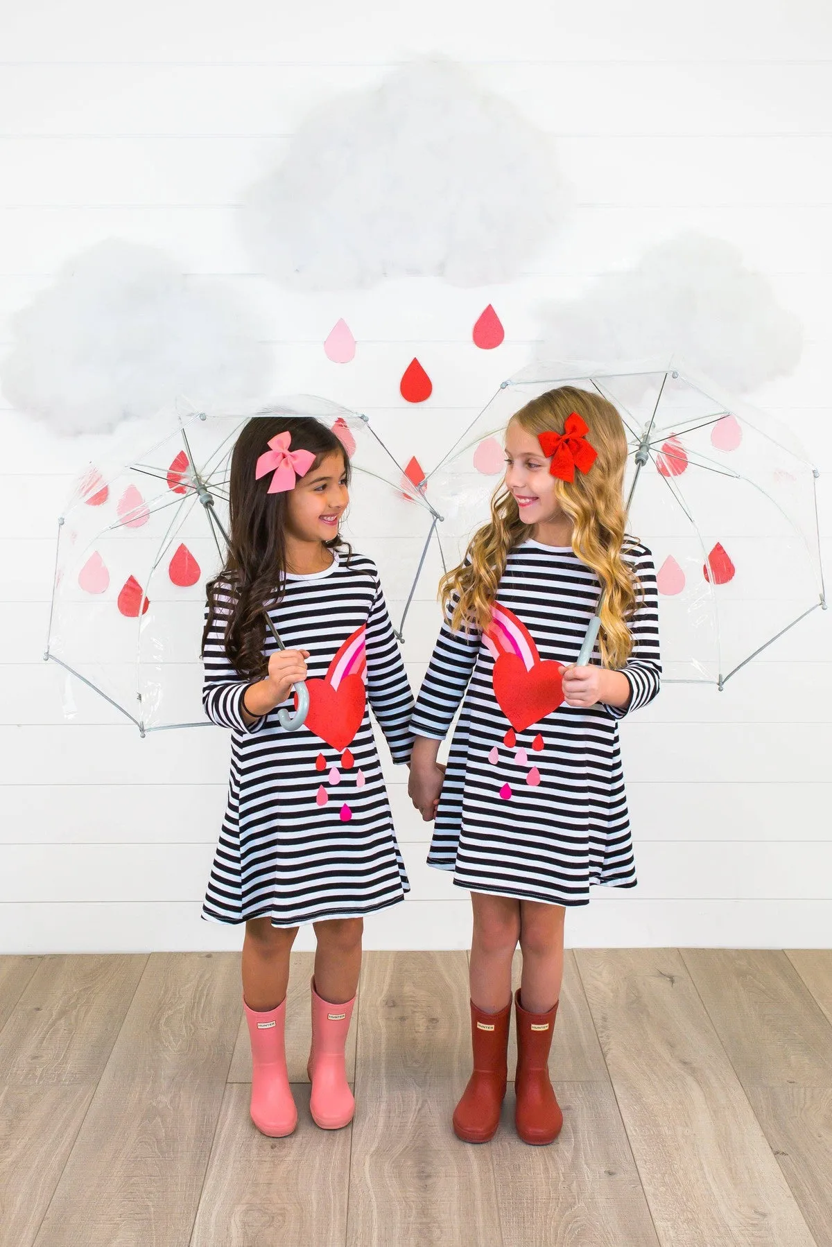 Best Friends Heart Rainbow Stripe Dress