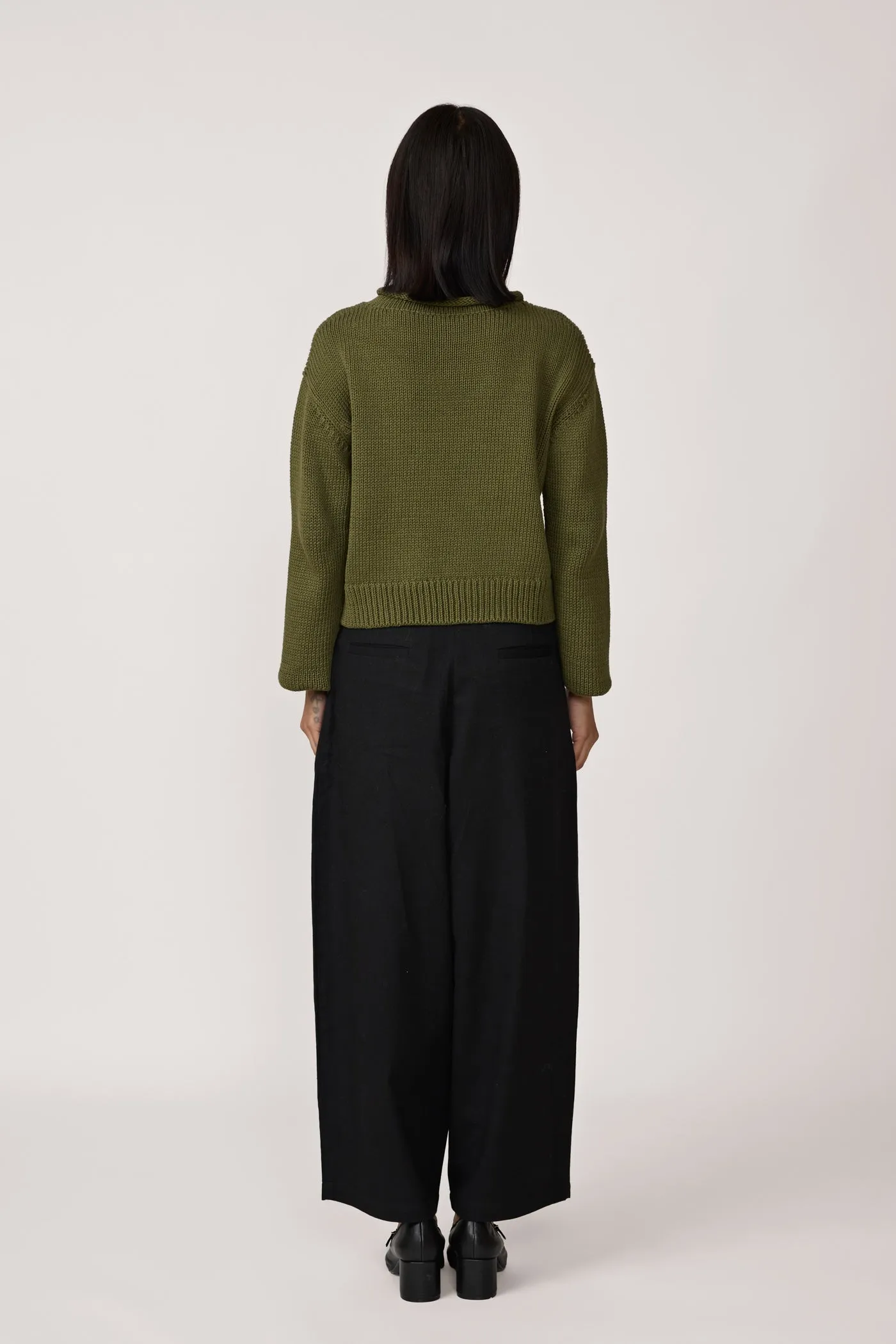 Boyfriend Pant - Black Cotton