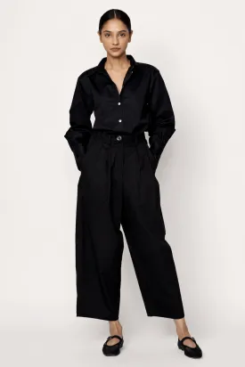 Boyfriend Pant - Black Cotton