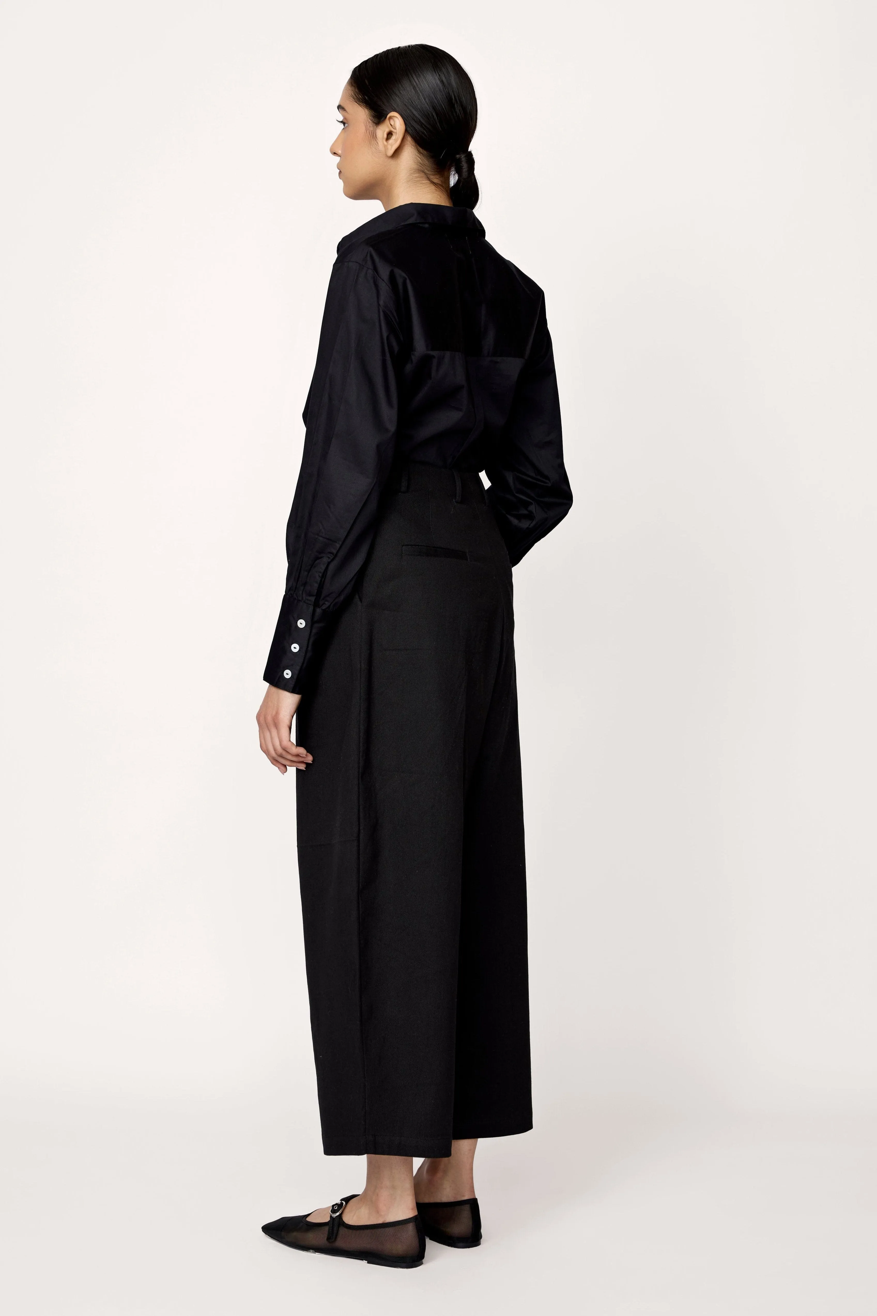 Boyfriend Pant - Black Cotton