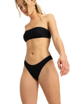 Camilo High Leg Cheeky Bikini Bottoms in Anthracite