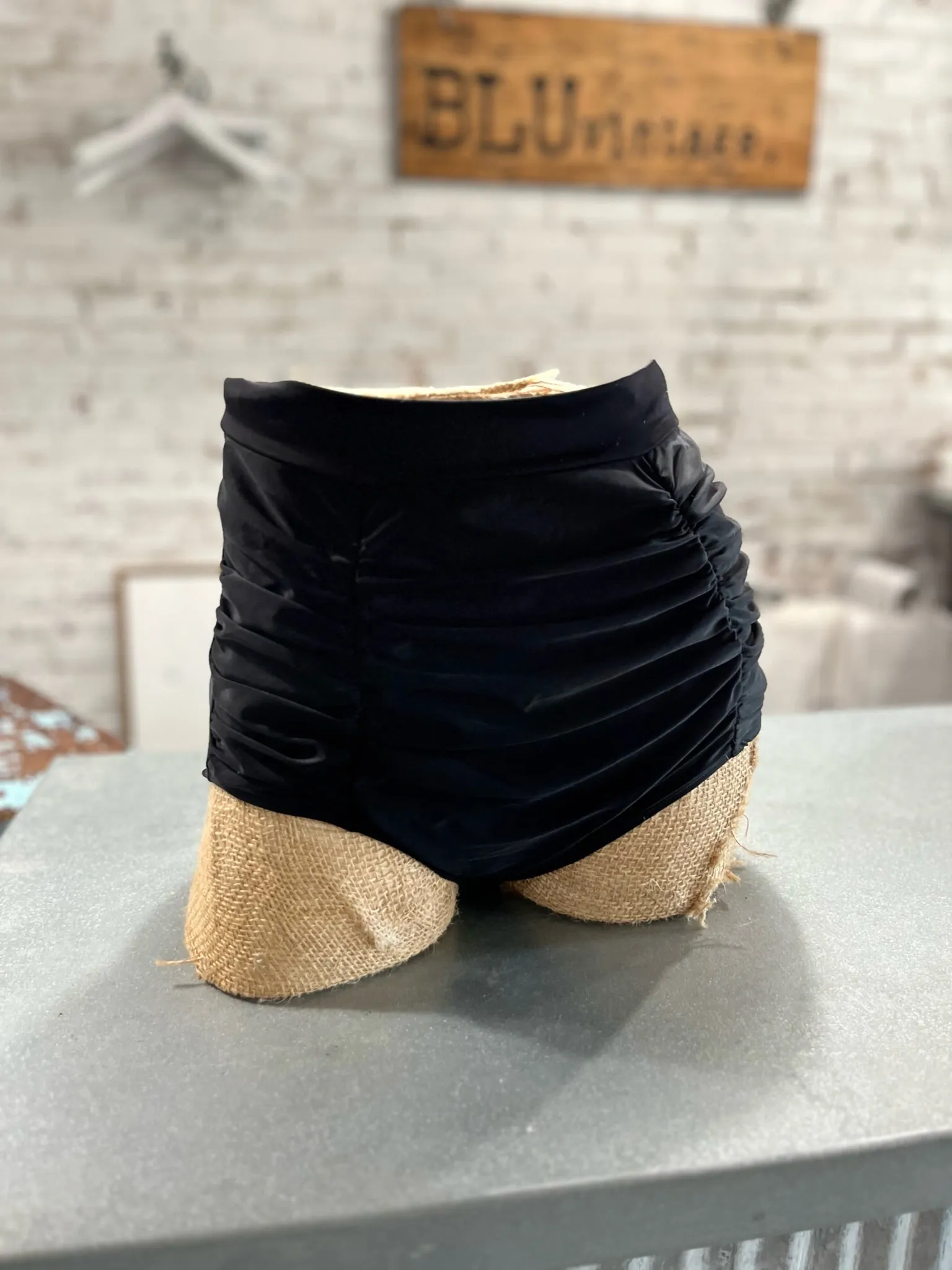Dana Retro High Waist Swim Bottoms in Black