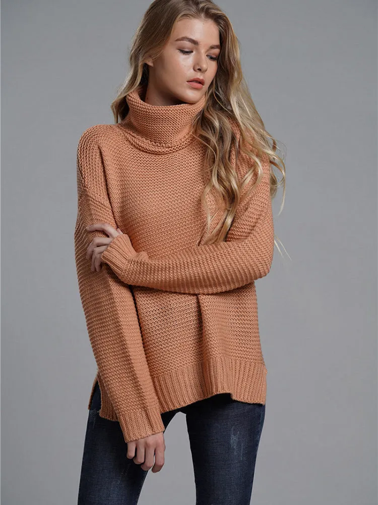 Сlara Solid Women's Turtleneck Sweater