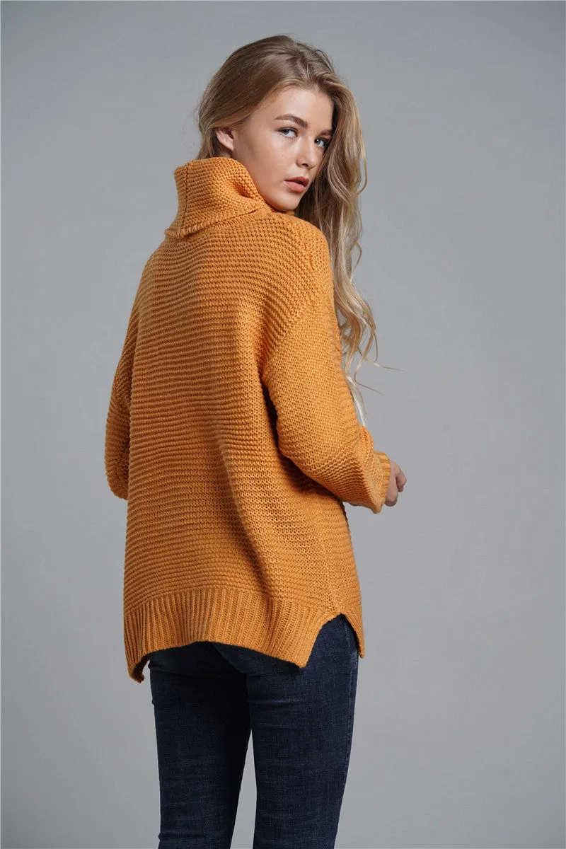 Сlara Solid Women's Turtleneck Sweater