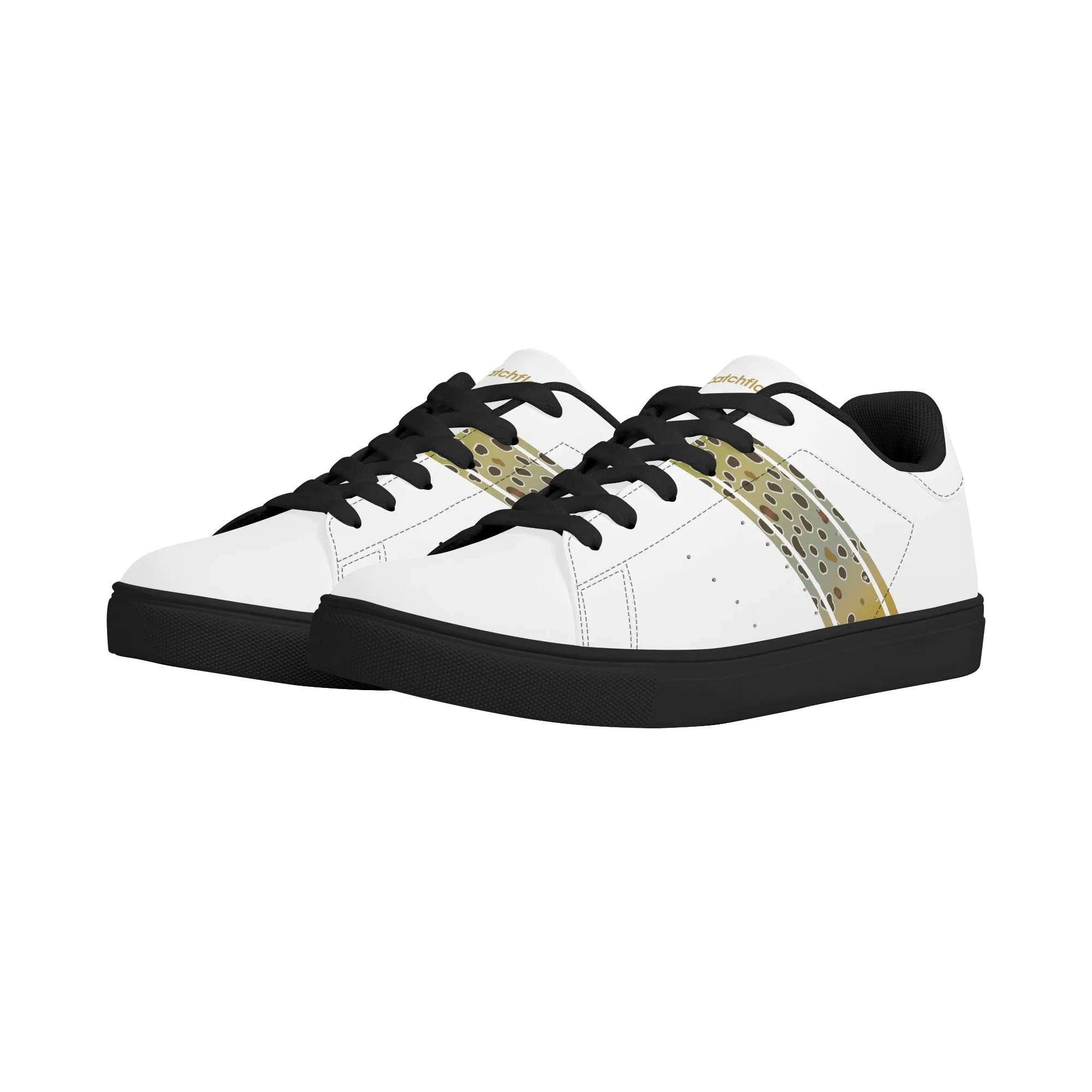 Mens Browntown Racer Vegan Leather Sneaker (white)