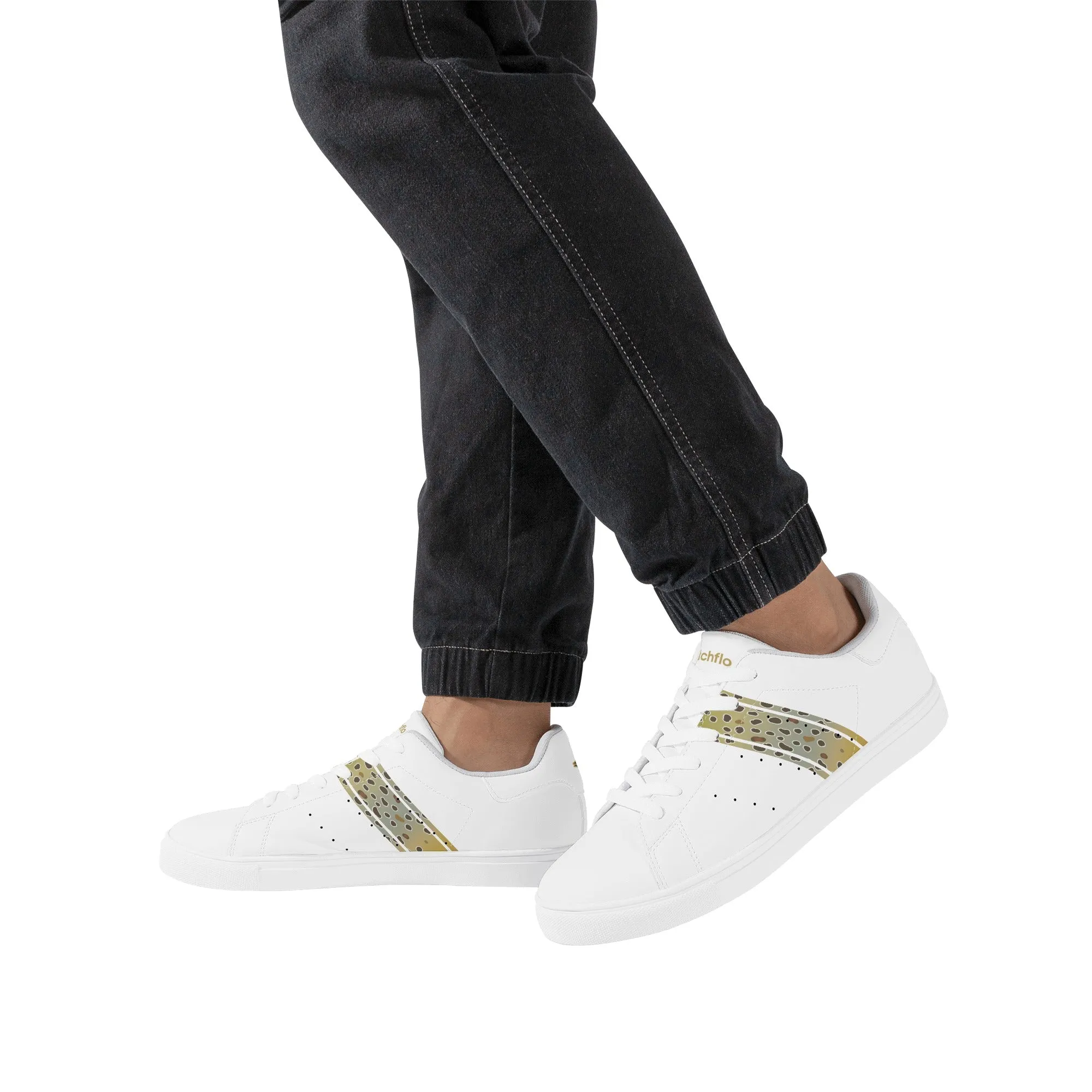 Mens Browntown Racer Vegan Leather Sneaker (white)
