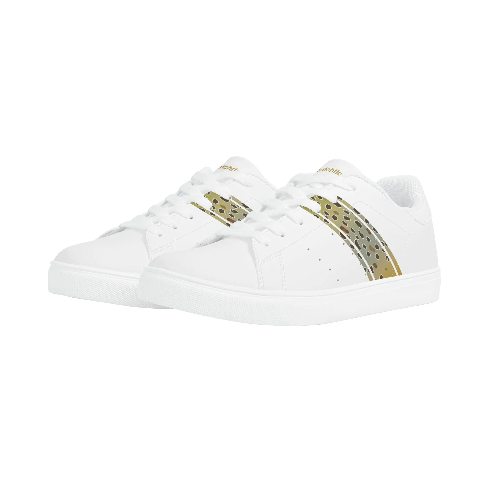 Mens Browntown Racer Vegan Leather Sneaker (white)