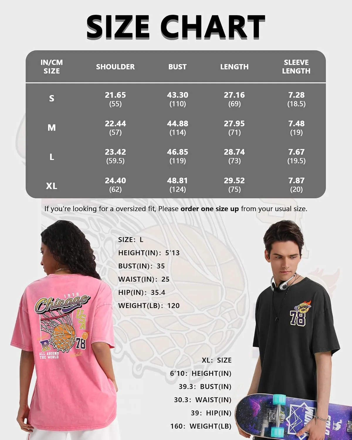 Mens Graphic Tees Vintage Unisex Acid Wash Streetwear Cotton Oversized T-Shirts Loose Fit Summer Tops for Men Women
