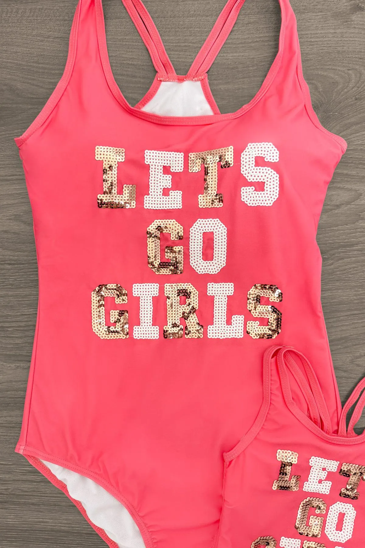 Mom & Me - "Let's Go Girls" One Piece Swimsuit