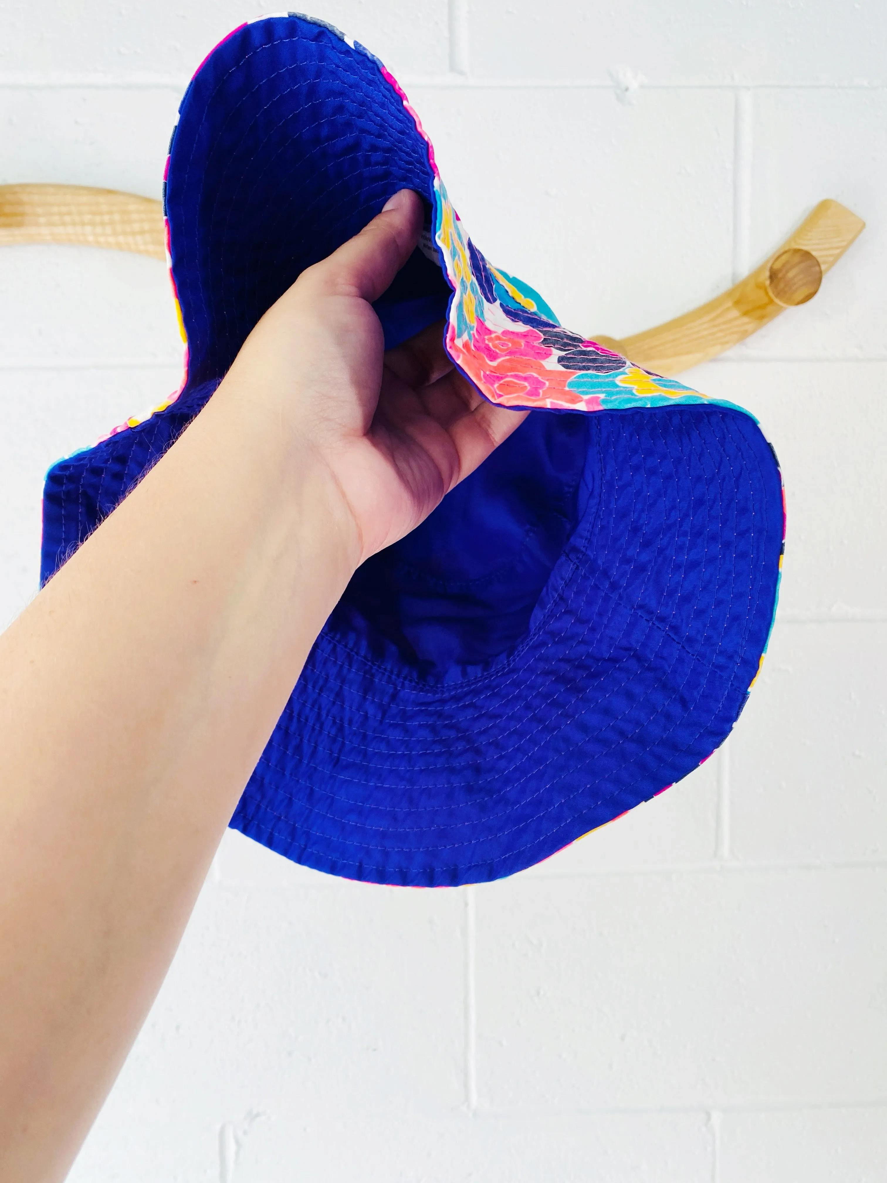 Neon Floral Sunhat, 6-12 months