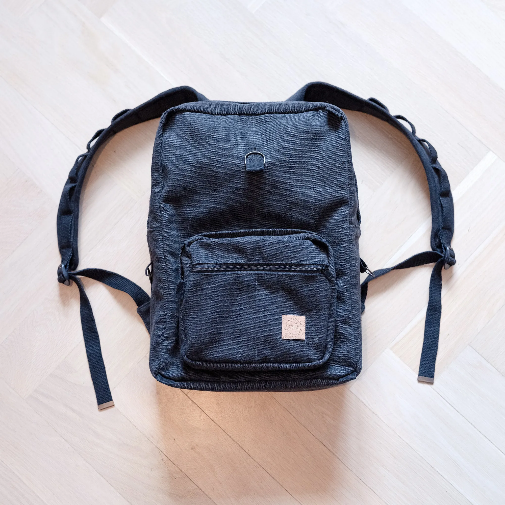 NORTHWOODS Deluxe Organic Hemp Backpack With Luggage Handle Pocket Sleeve (17x11x6)