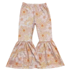 Orange Flowers Milk Silk Bell Bottoms