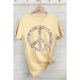 Quilted Peace Flower Graphic Tee