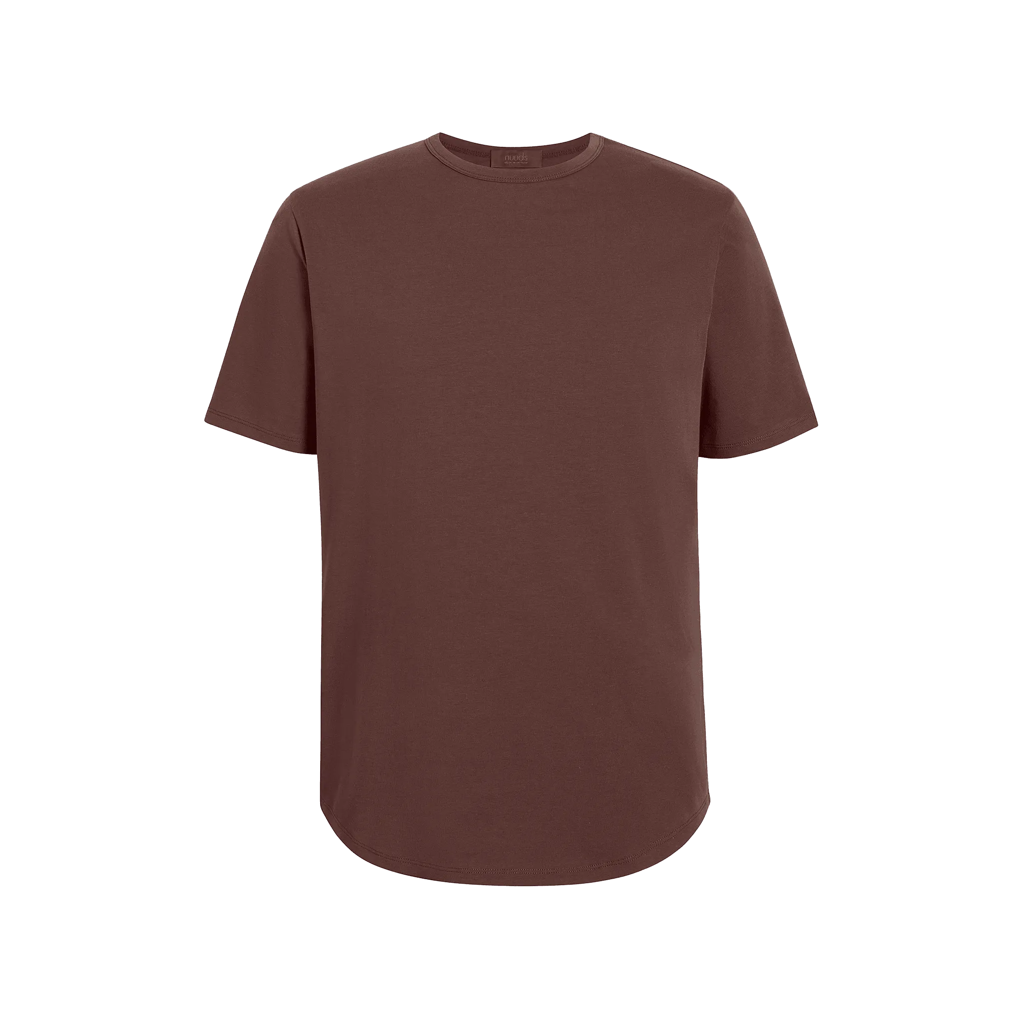 Short Sleeve Curved Hem T-Shirt | Coffee