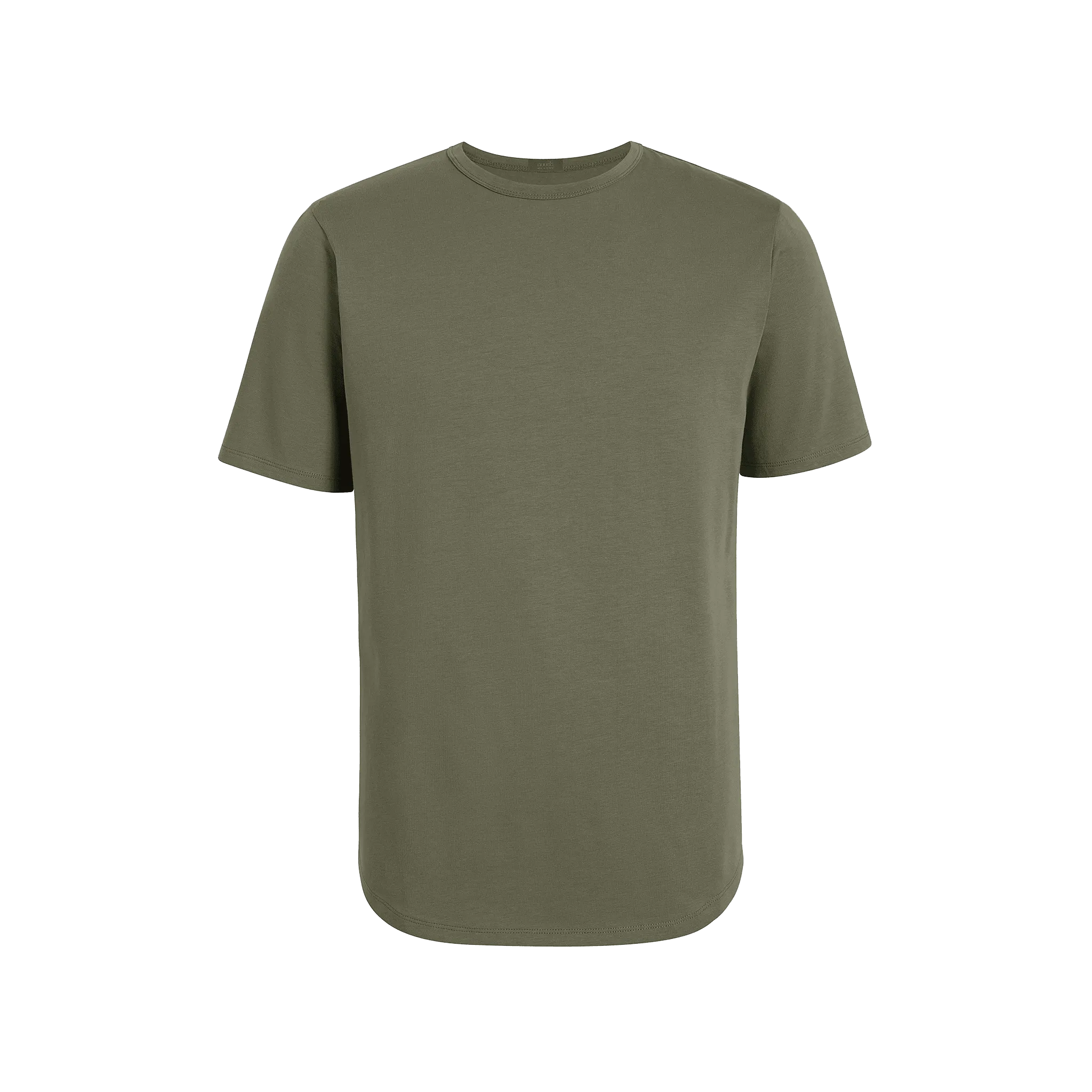 Short Sleeve Curved Hem T-Shirt | Olive