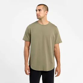 Short Sleeve Curved Hem T-Shirt | Olive