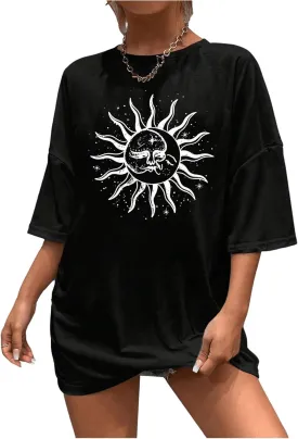 SOLY HUX Women's Oversized T Shirts Graphic Tees Casual Vintage Summer Tops Half Sleeve Shirts