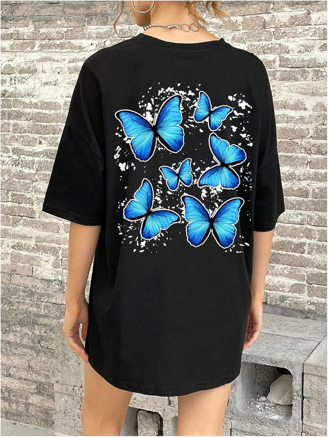 SOLY HUX Women's Oversized T Shirts Graphic Tees Casual Vintage Summer Tops Half Sleeve Shirts