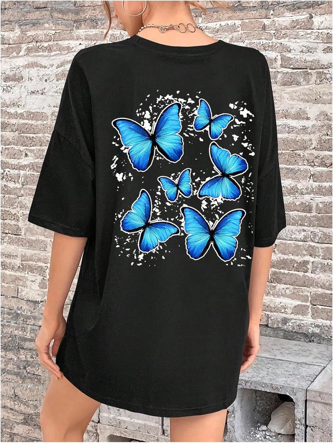 SOLY HUX Women's Oversized T Shirts Graphic Tees Casual Vintage Summer Tops Half Sleeve Shirts