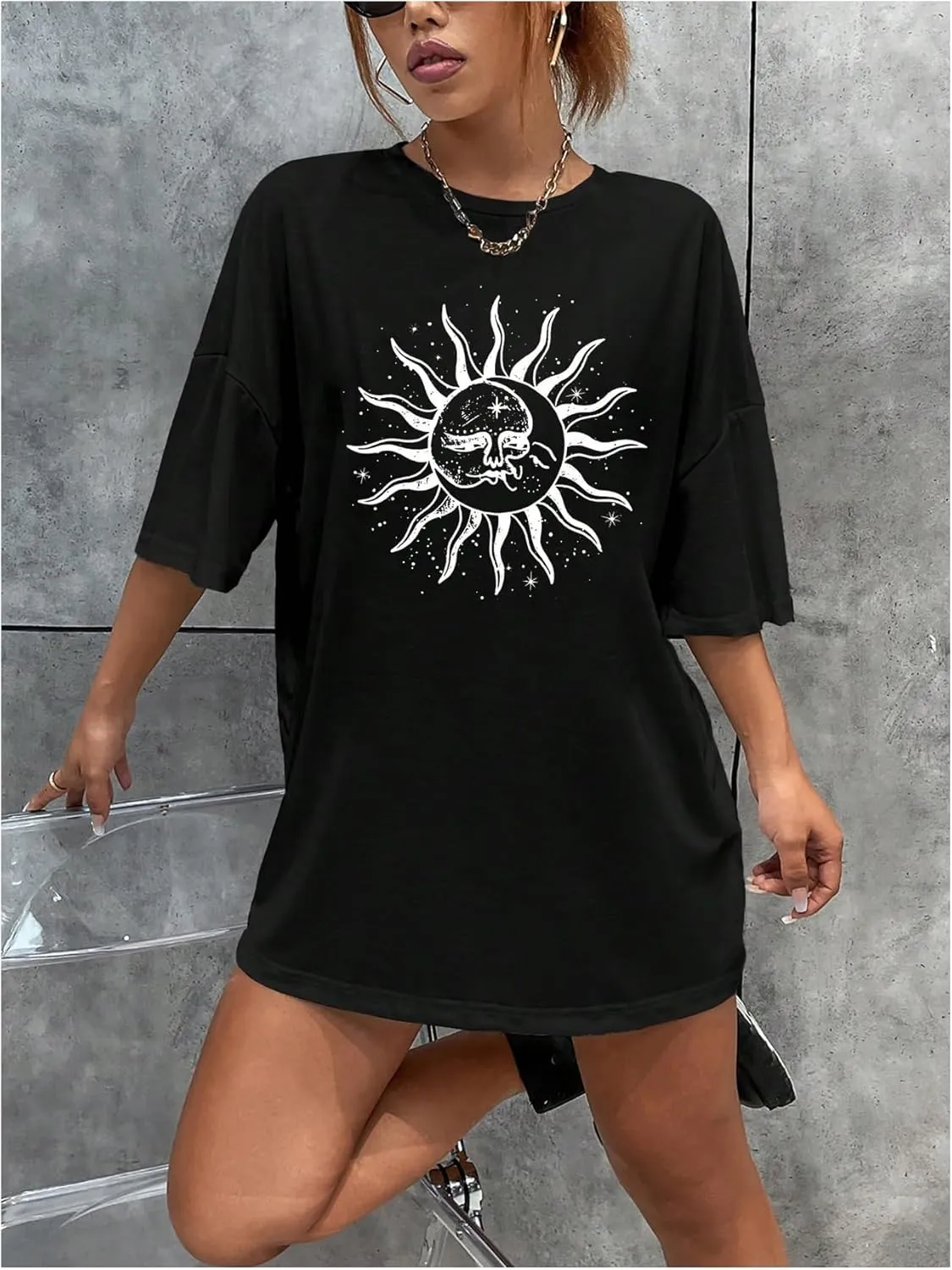 SOLY HUX Women's Oversized T Shirts Graphic Tees Casual Vintage Summer Tops Half Sleeve Shirts