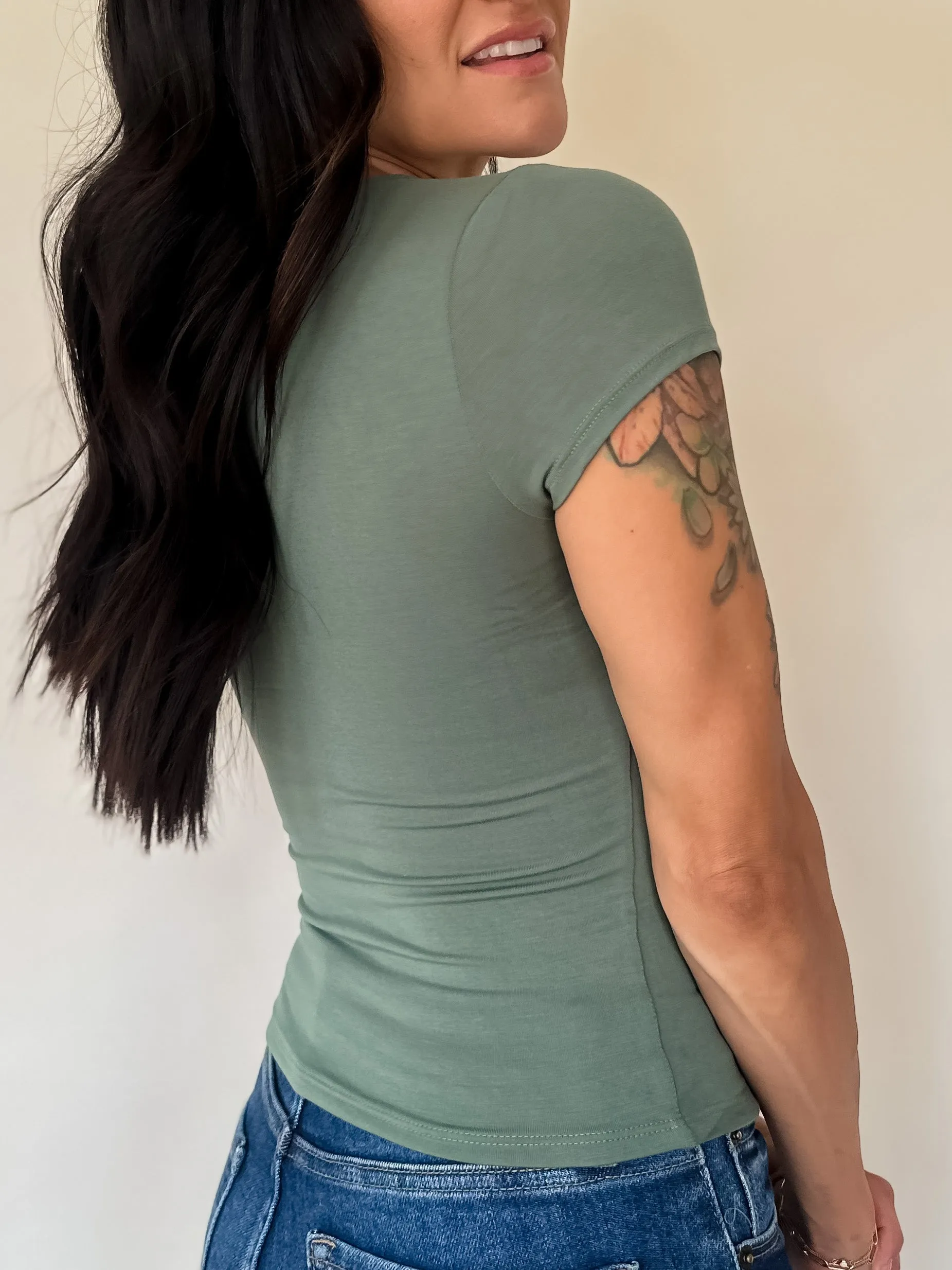 Square Neck Short Sleeve - Pine