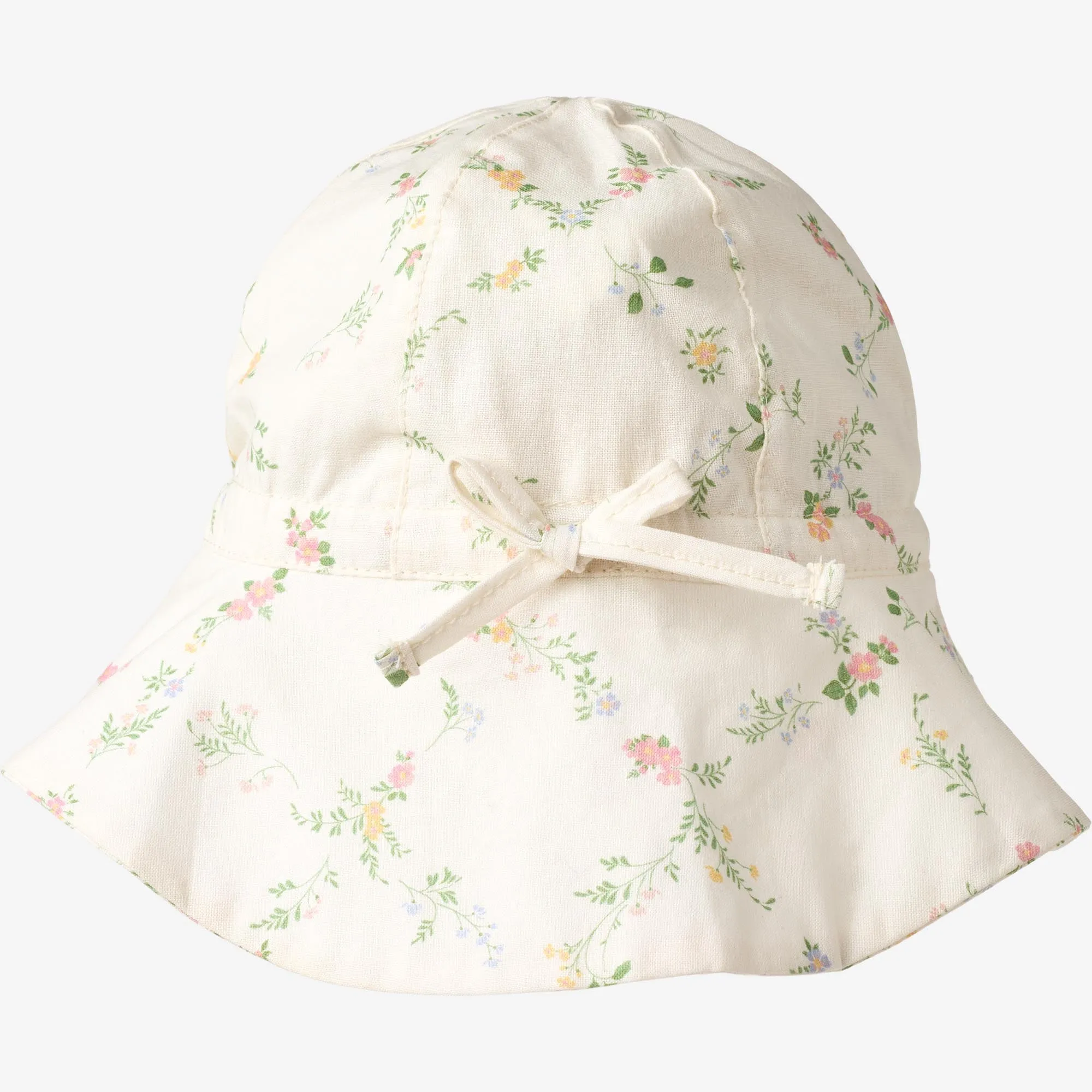 Sunhat Chloe - ivory checked flowers