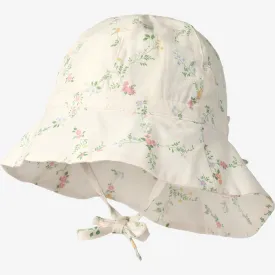 Sunhat Chloe - ivory checked flowers
