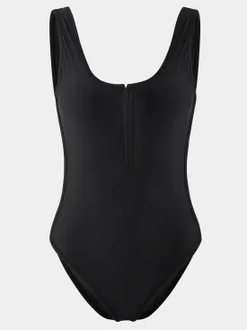 Wholesale Black Deep V Neck Sleeveless Plain Backless One-Pieces