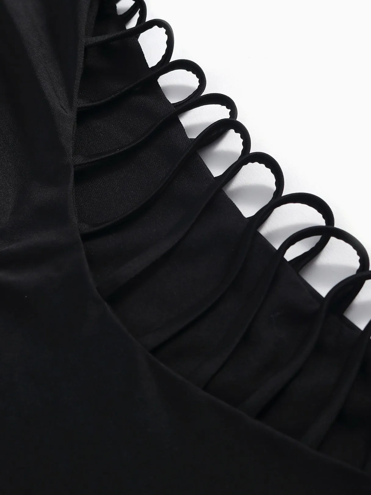 Wholesale Black Halter Cut Out One-Pieces