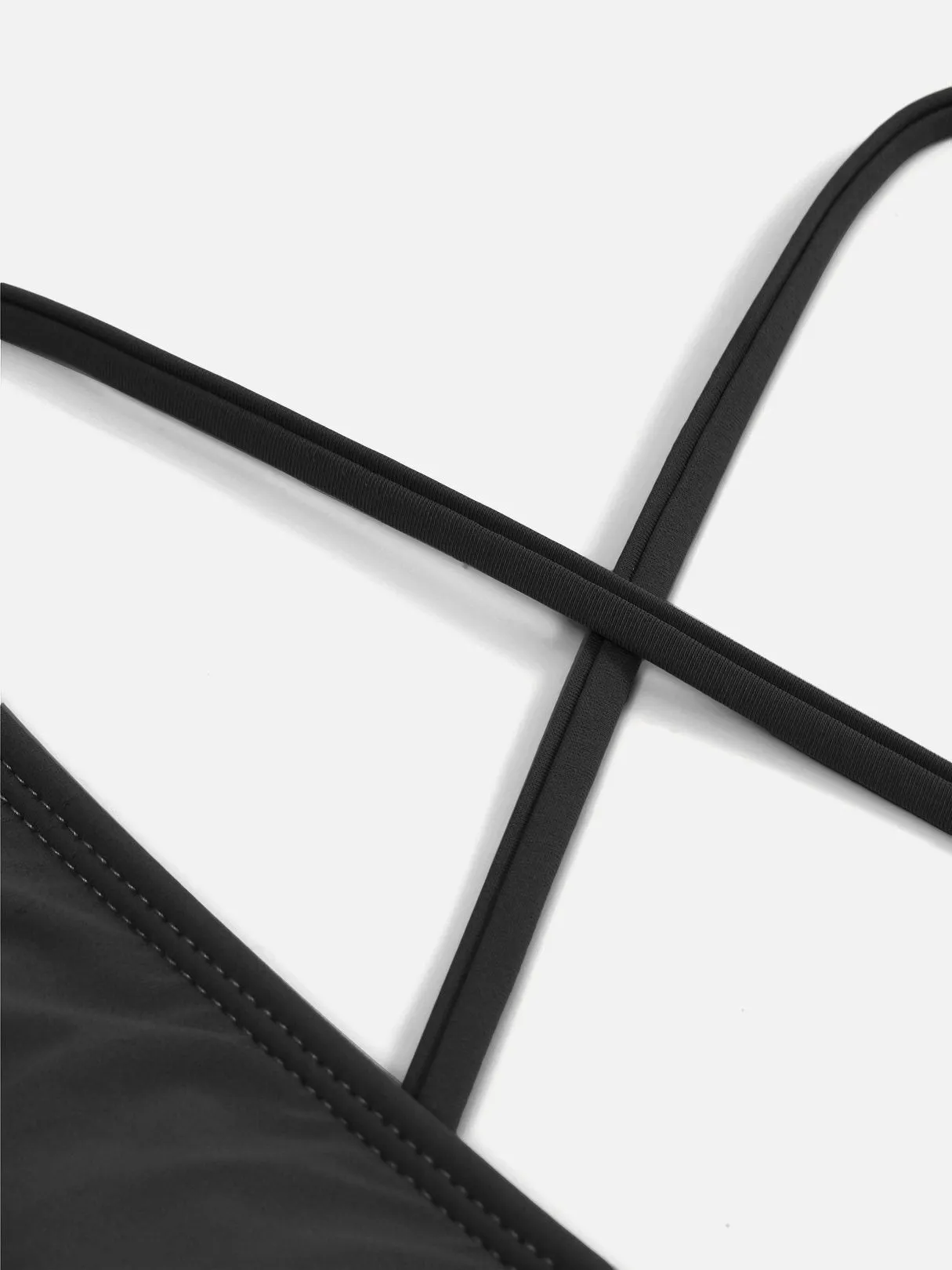 Wholesale Black Halter Sleeveless Plain Backless Flounced Hem One-Pieces Swimwears