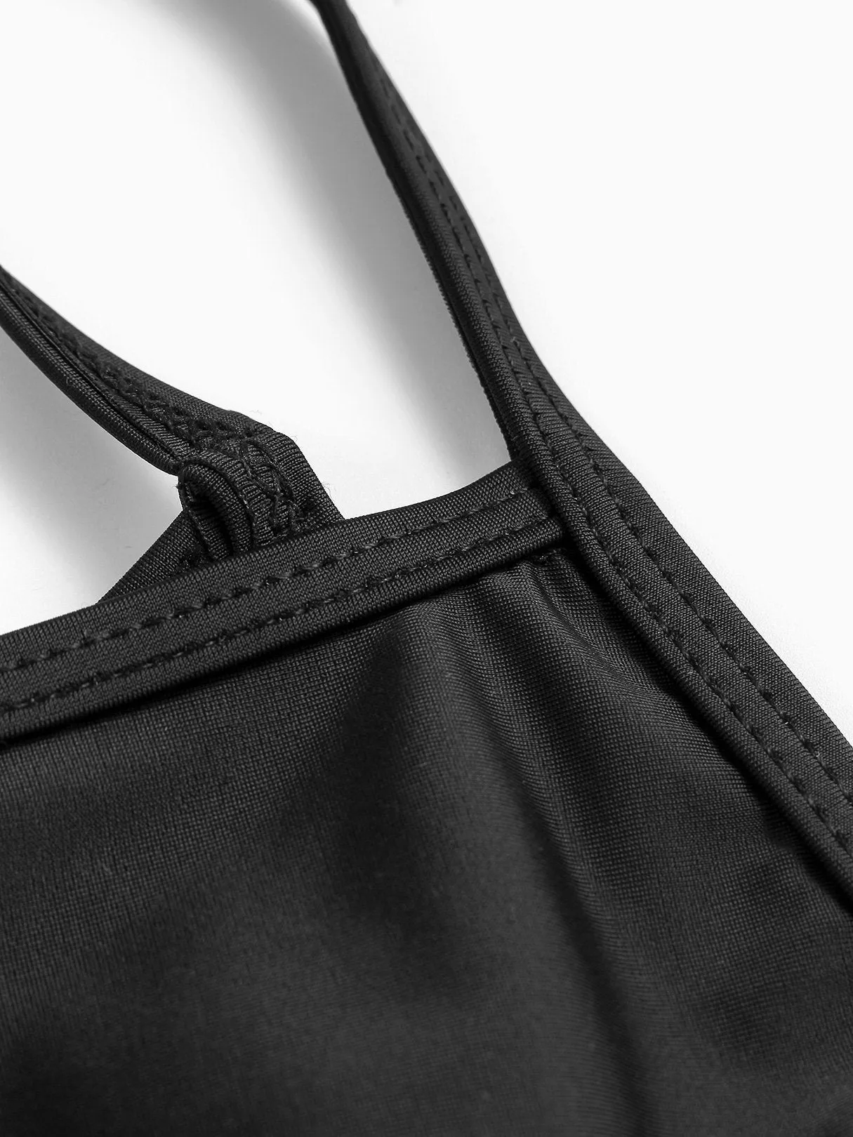 Wholesale Black Halter Sleeveless Plain Cut Out One-Pieces Swimwears