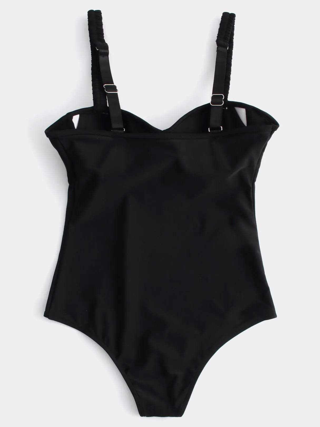 Wholesale Black V-Neck Plain One-Pieces Swimsuits