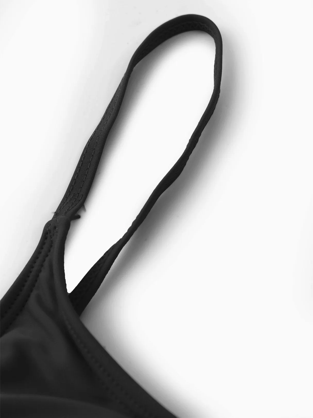 Wholesale Black V-Neck Sleeveless Plain Lace-Up One-Pieces Swimwears