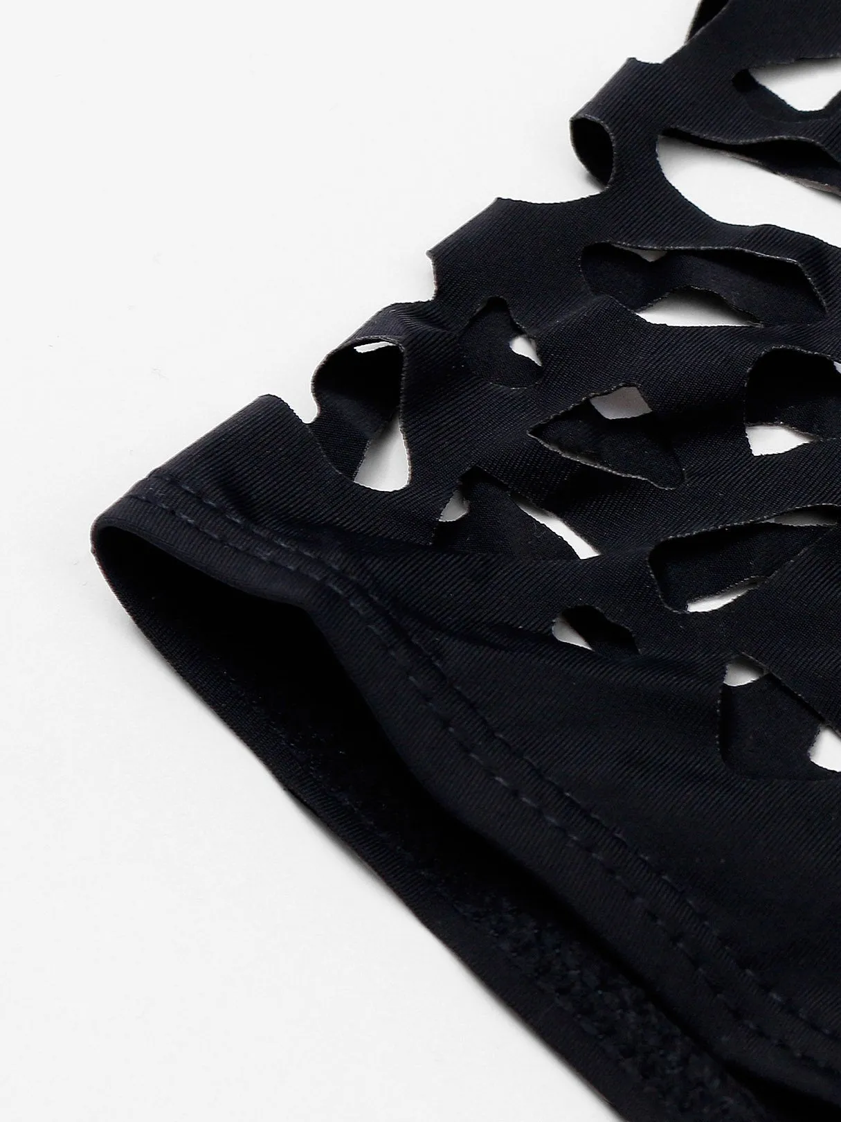 Wholesale Deep V Neck Hollow Sleeveless Black One-Pieces