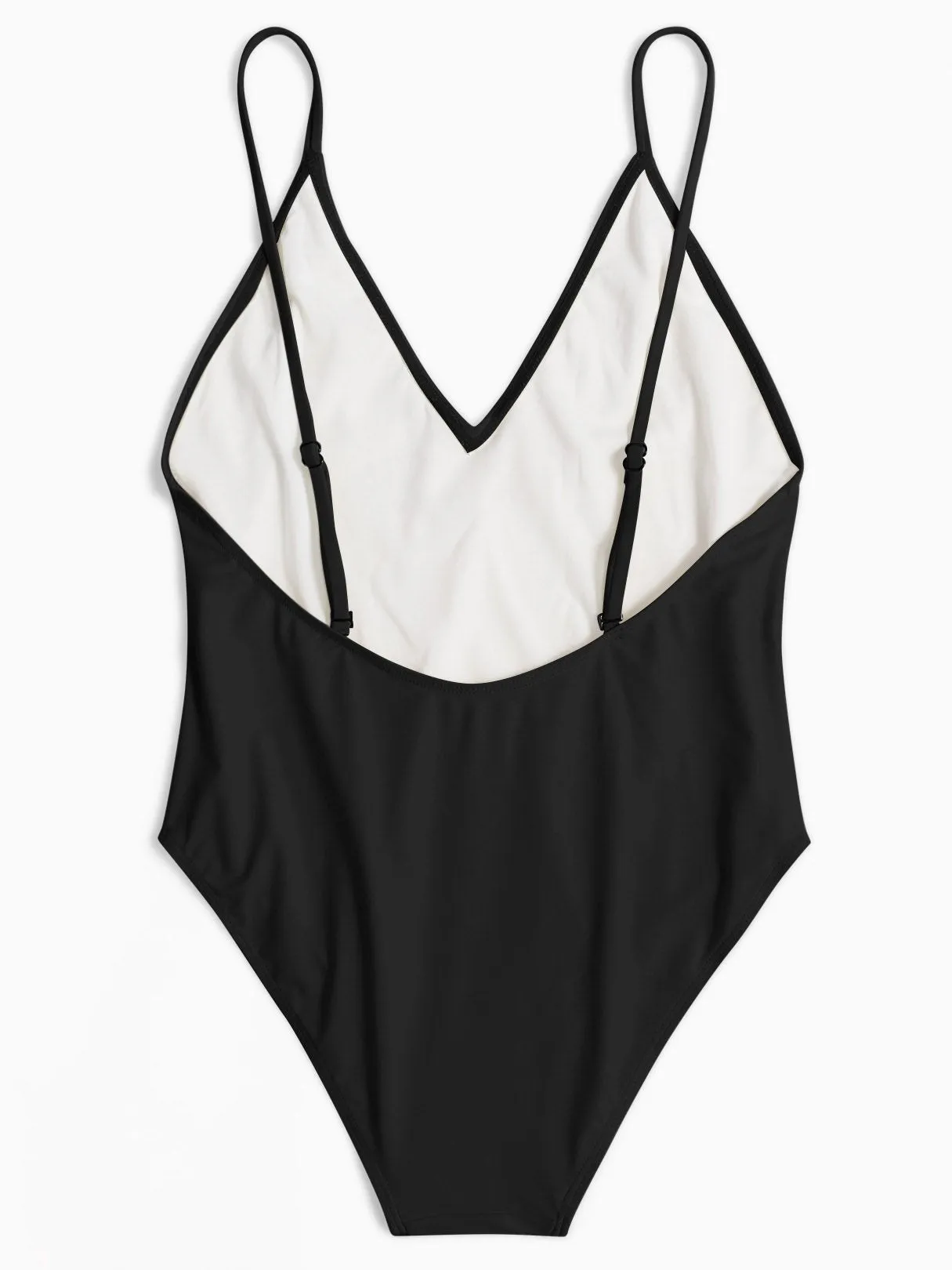 Wholesale Deep V Neck Plain Spaghetti Strap One-Pieces Swimwear