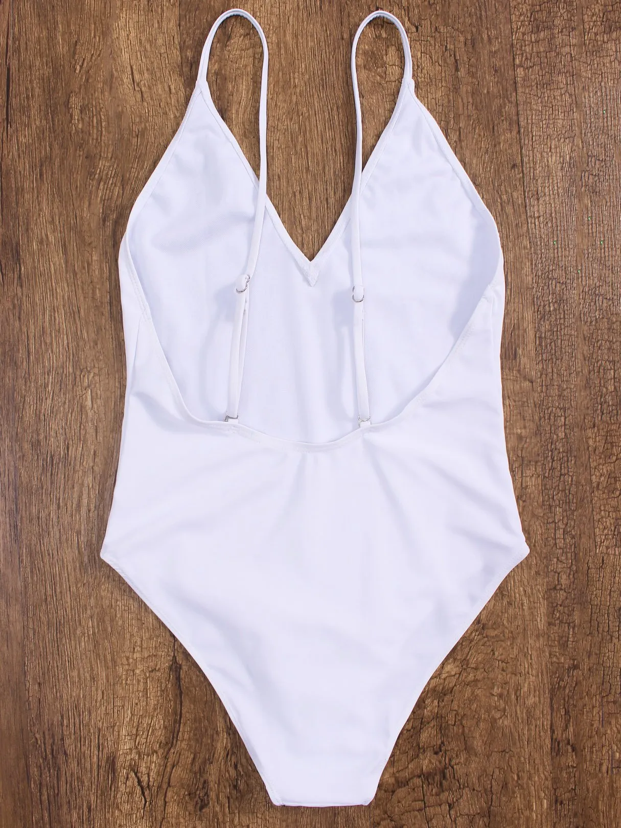 Wholesale Deep V Neck Plain Spaghetti Strap One-Pieces Swimwear