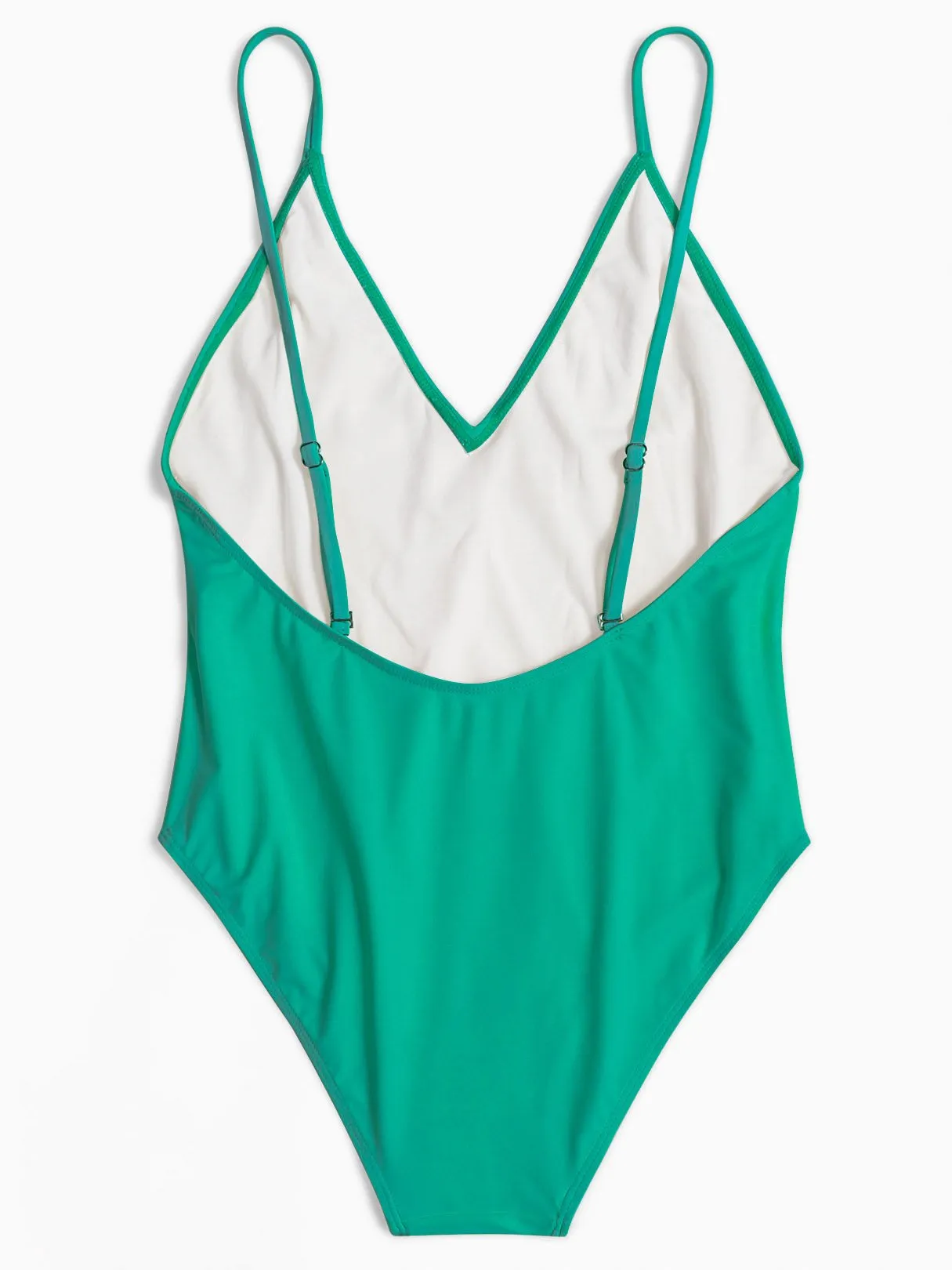 Wholesale Deep V Neck Plain Spaghetti Strap One-Pieces Swimwear