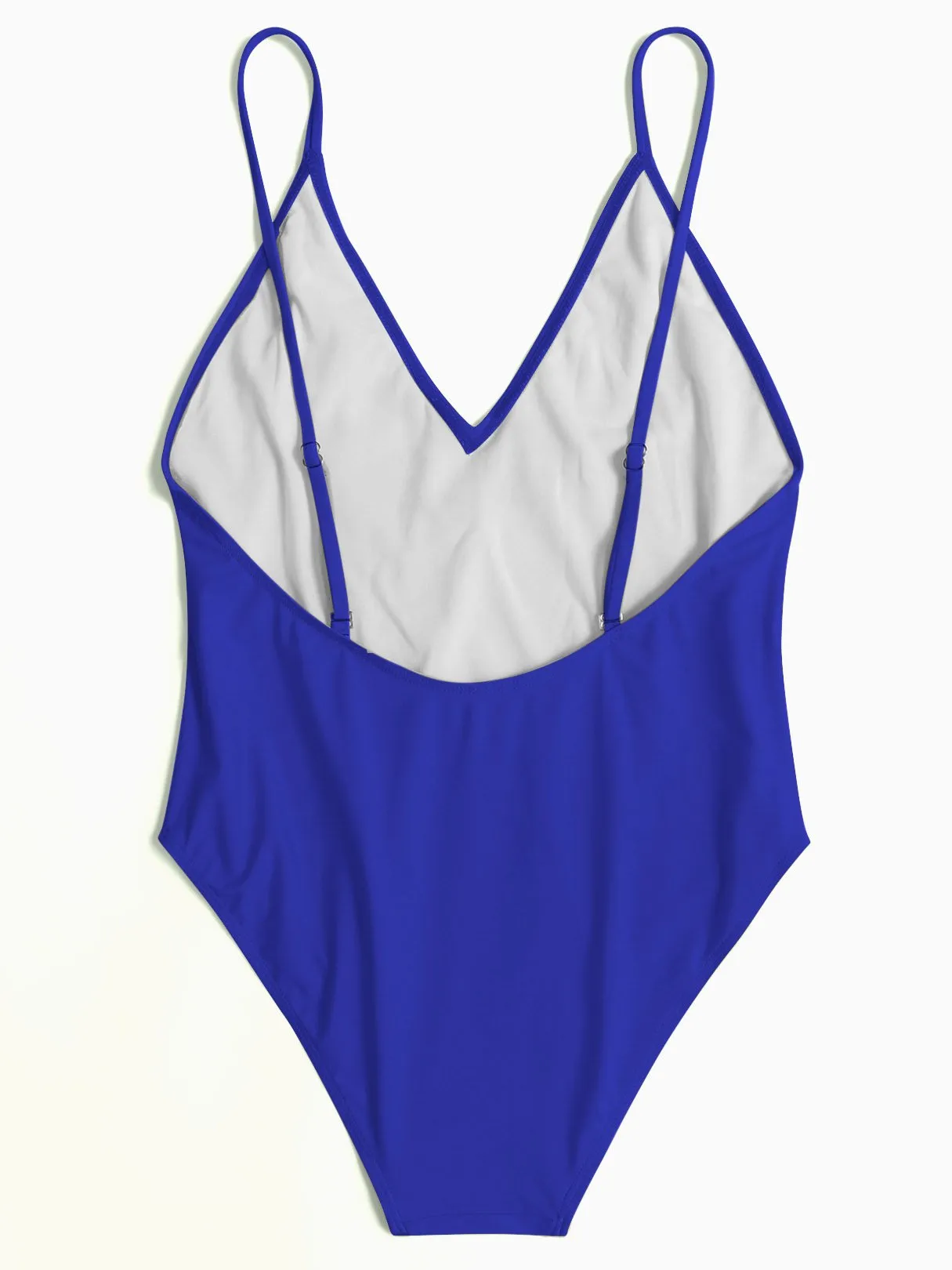 Wholesale Deep V Neck Plain Spaghetti Strap One-Pieces Swimwear