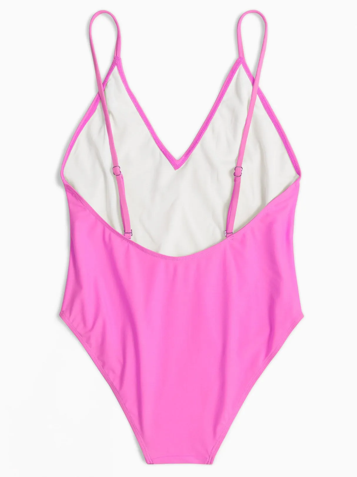 Wholesale Deep V Neck Plain Spaghetti Strap One-Pieces Swimwear