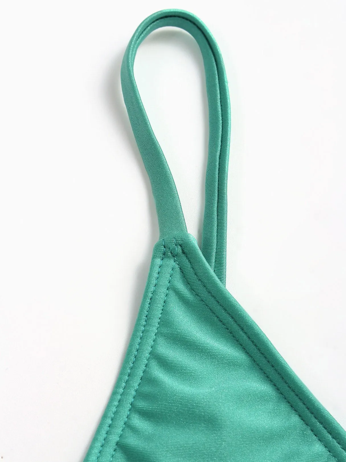 Wholesale Deep V Neck Plain Spaghetti Strap One-Pieces Swimwear