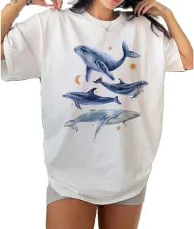 Women Oversized Graphic T Shirt Y2k Short Sleeve Crew Neck Drop Shoulder Loose Fit Tees Summer Preppy Aesthetic Baggy Top