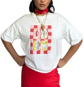Women Oversized Graphic T Shirt Y2k Short Sleeve Crew Neck Drop Shoulder Loose Fit Tees Summer Preppy Aesthetic Baggy Top