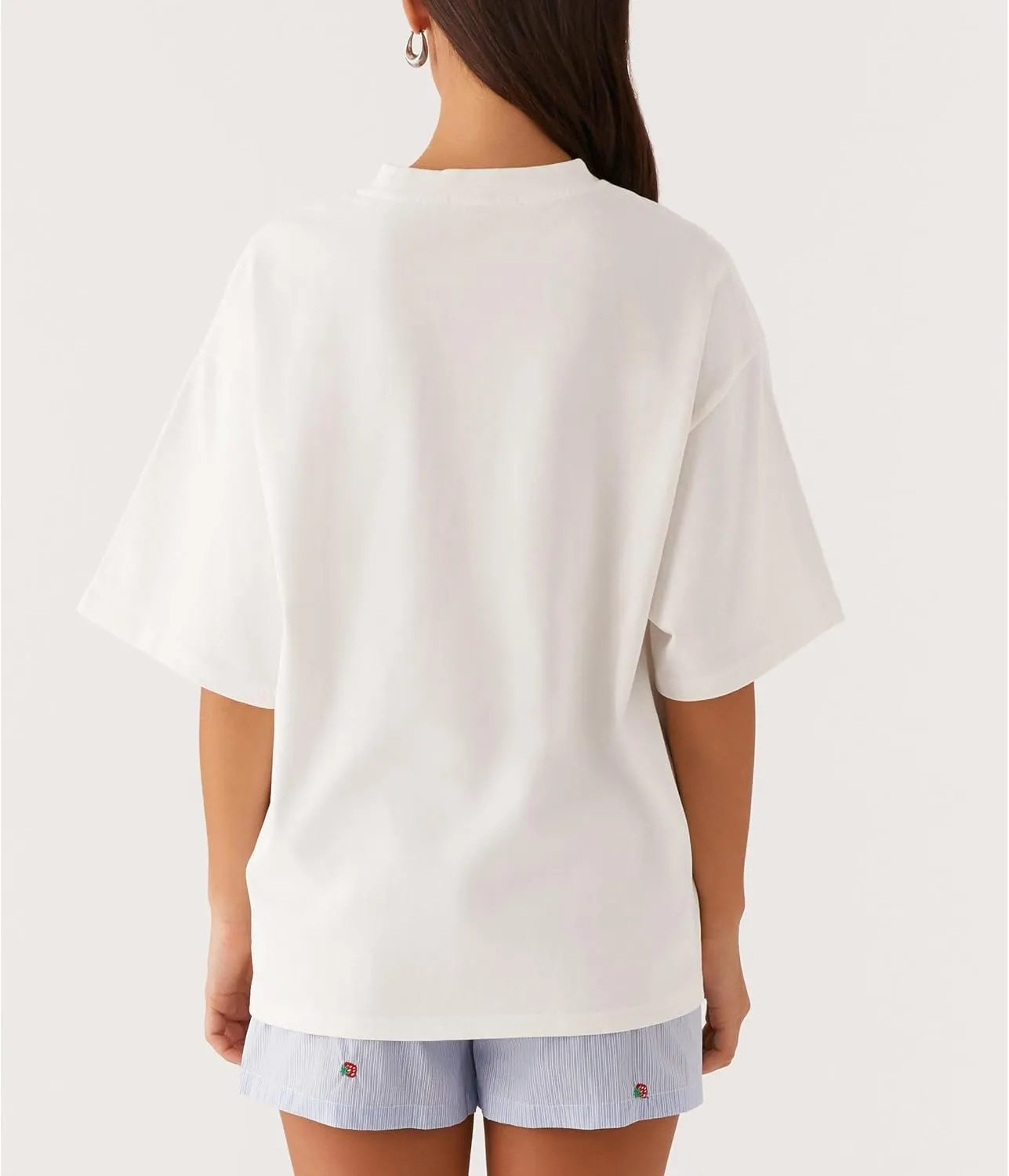 Women Oversized Graphic T Shirt Y2k Short Sleeve Crew Neck Drop Shoulder Loose Fit Tees Summer Preppy Aesthetic Baggy Top