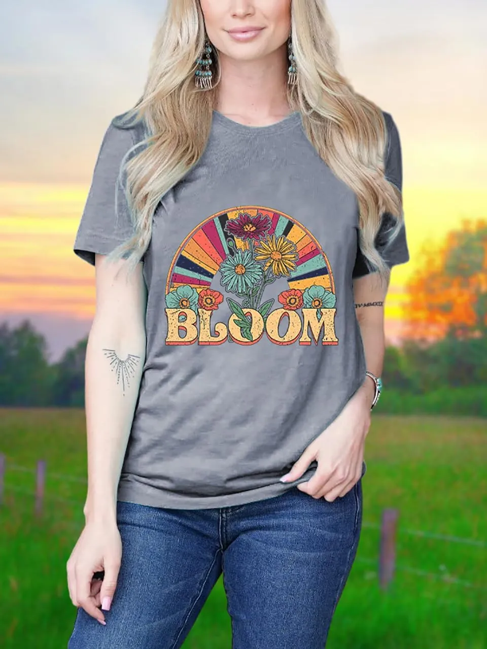 Women Rock Band T Shirt Vintage Country Music Shirt Concert Outfit Short Sleeve Tops