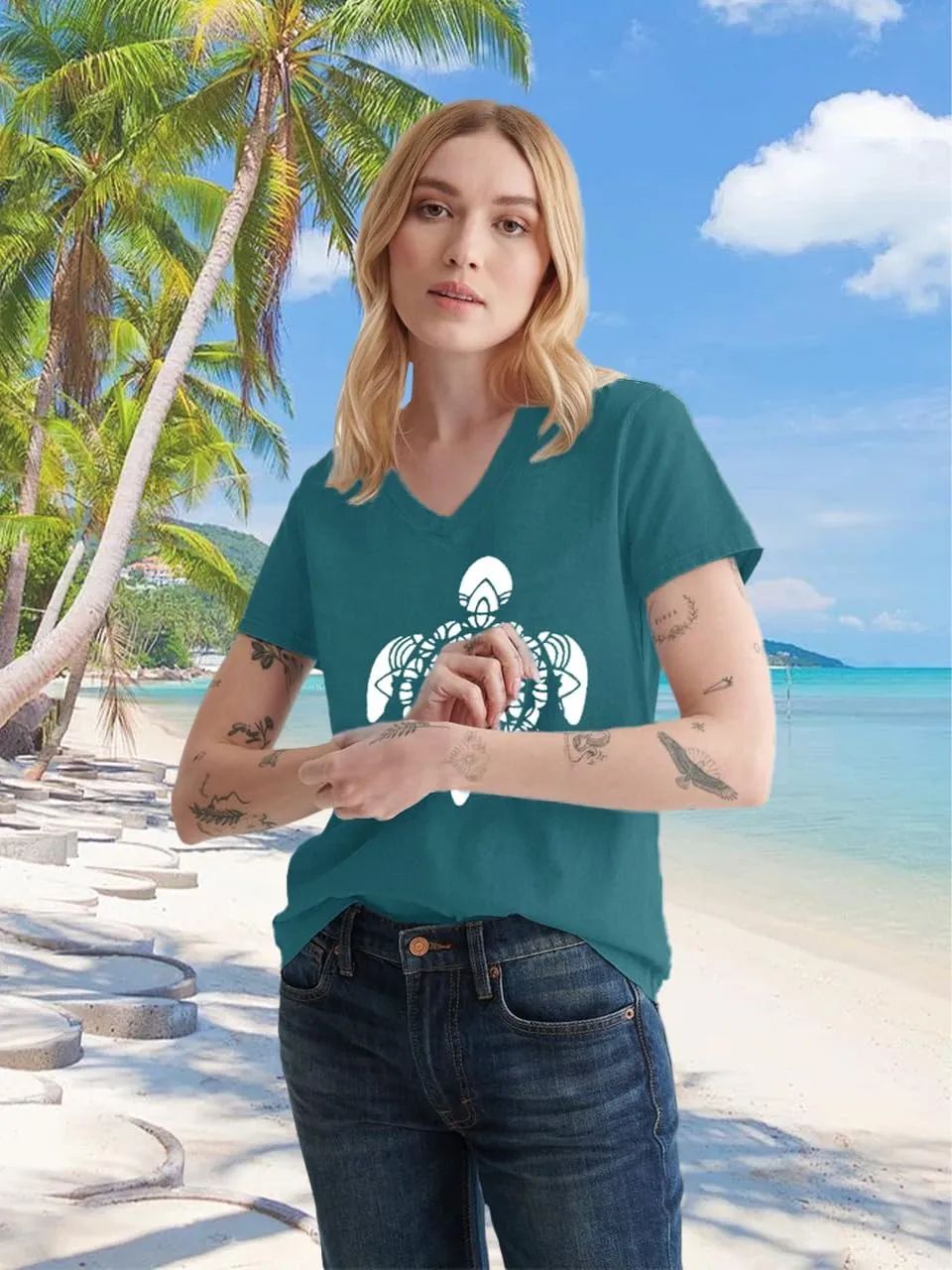 Women V Neck Sunflower Graphic Shirt Cute Dandelion Teen Girls Tee Tops Short Sleeve Cowgirls Casual T Shirts