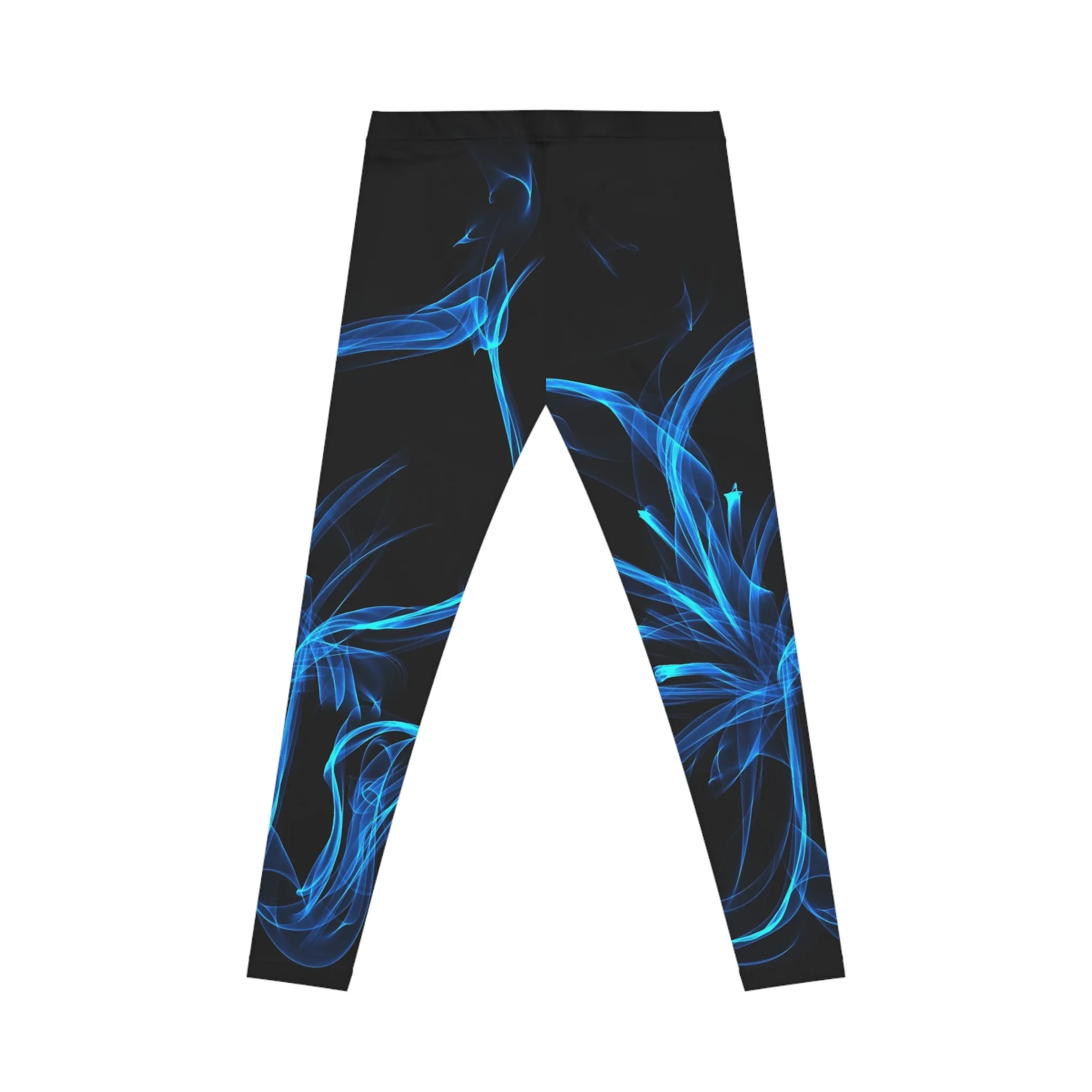 Women’s Artistic Leggings with Blue Abstract Design