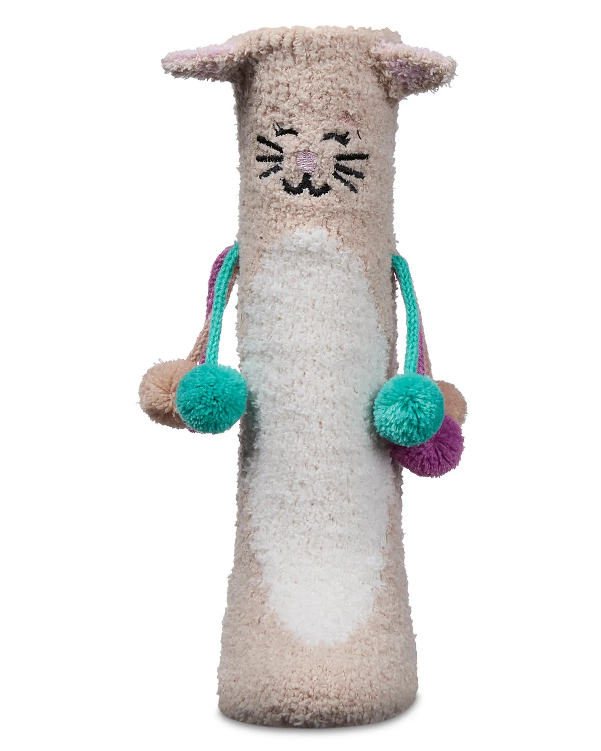 Women's Cat Embellished Plush Crew Socks
