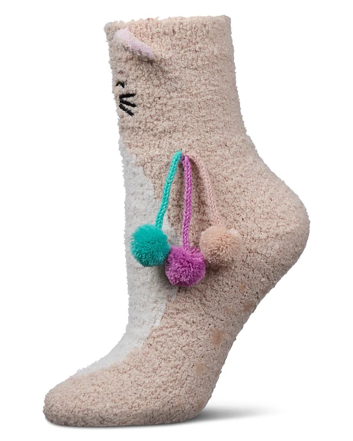 Women's Cat Embellished Plush Crew Socks