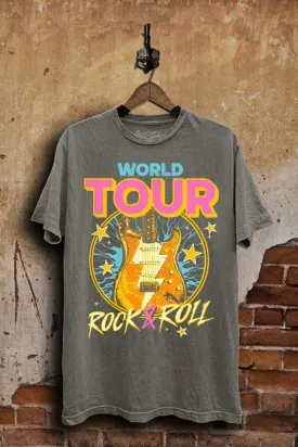World Tour Tee in Stone Grey