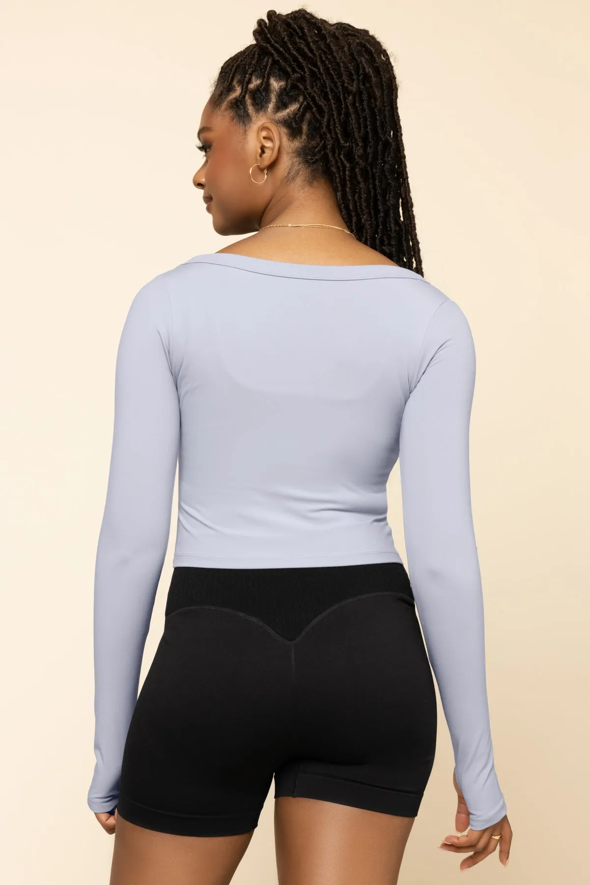 Your Favorite Long Sleeve Reversible Top - Country Blue